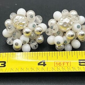 Vintage 1950’s Japan Cluster Bead Earrings